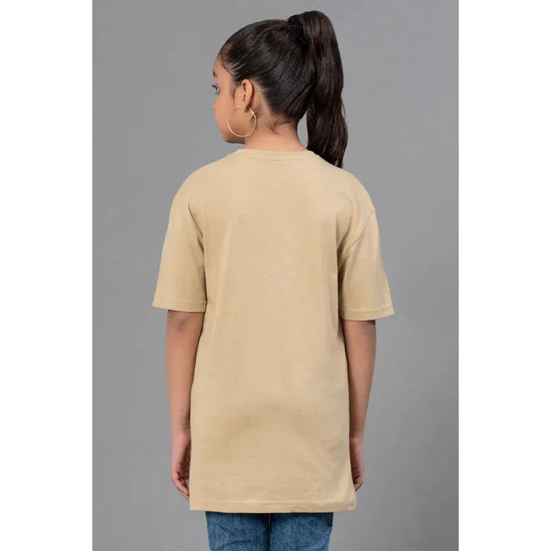 RedTape Unisex Kids T-Shirt- Best in Comfort| Cotton| Pale Olive Colour| Round Neck| Casual Look