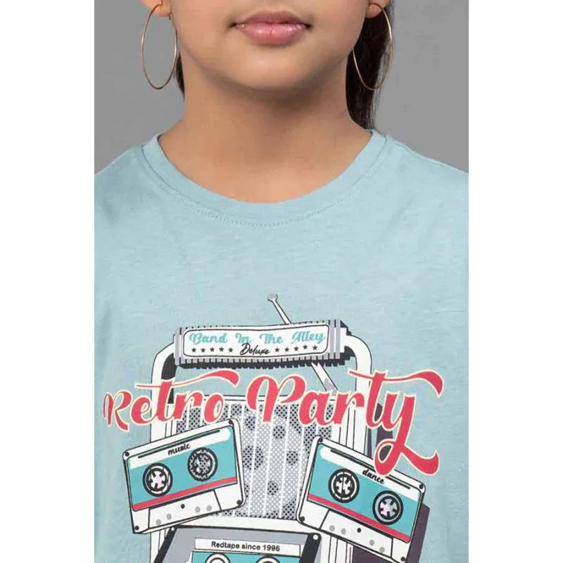 RedTape Unisex T-Shirt for Kids- Best in Comfort| Cotton| Light Sea Green Colour| Round Neck| Casual Look