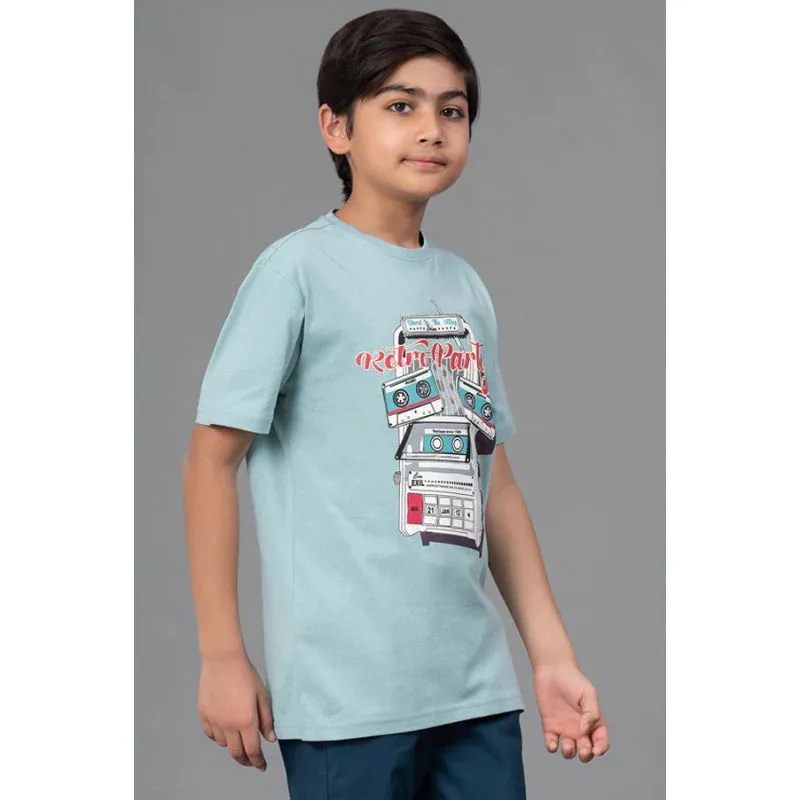 RedTape Unisex T-Shirt for Kids- Best in Comfort| Cotton| Light Sea Green Colour| Round Neck| Casual Look