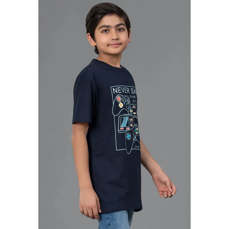 RedTape Unisex T-Shirt for Kids- Best in Comfort| Cotton| Navy Colour| Round Neck| Regular Fit