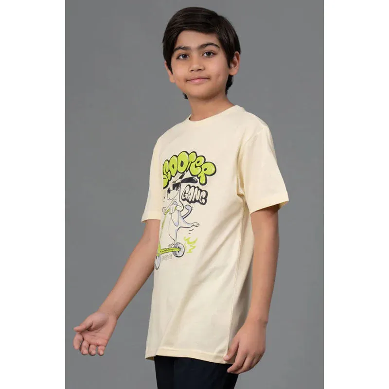 RedTape Unisex T-Shirt for Kids- Best in Comfort| Cotton| Pale Yellow Colour| Round Neck| Casual Look