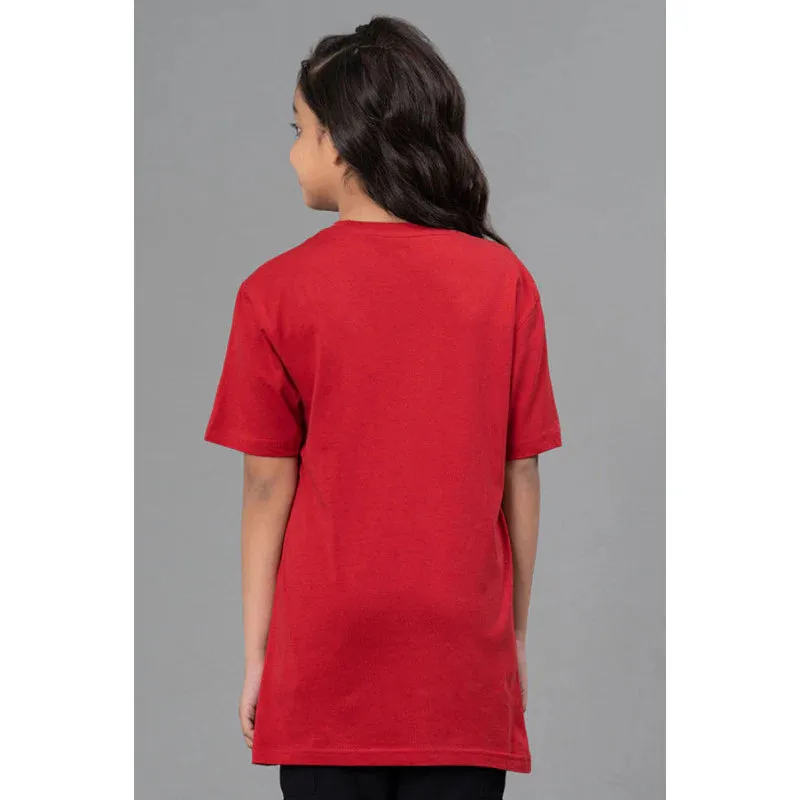 RedTape Unisex T-Shirt for Kids- Best in Comfort| Cotton| Red Colour| Round Neck| Casual Look