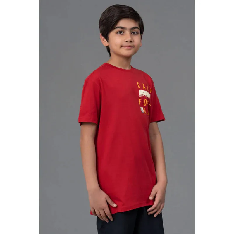 RedTape Unisex T-Shirt for Kids- Best in Comfort| Cotton| Red Colour| Round Neck| Casual Look