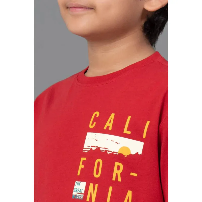 RedTape Unisex T-Shirt for Kids- Best in Comfort| Cotton| Red Colour| Round Neck| Casual Look