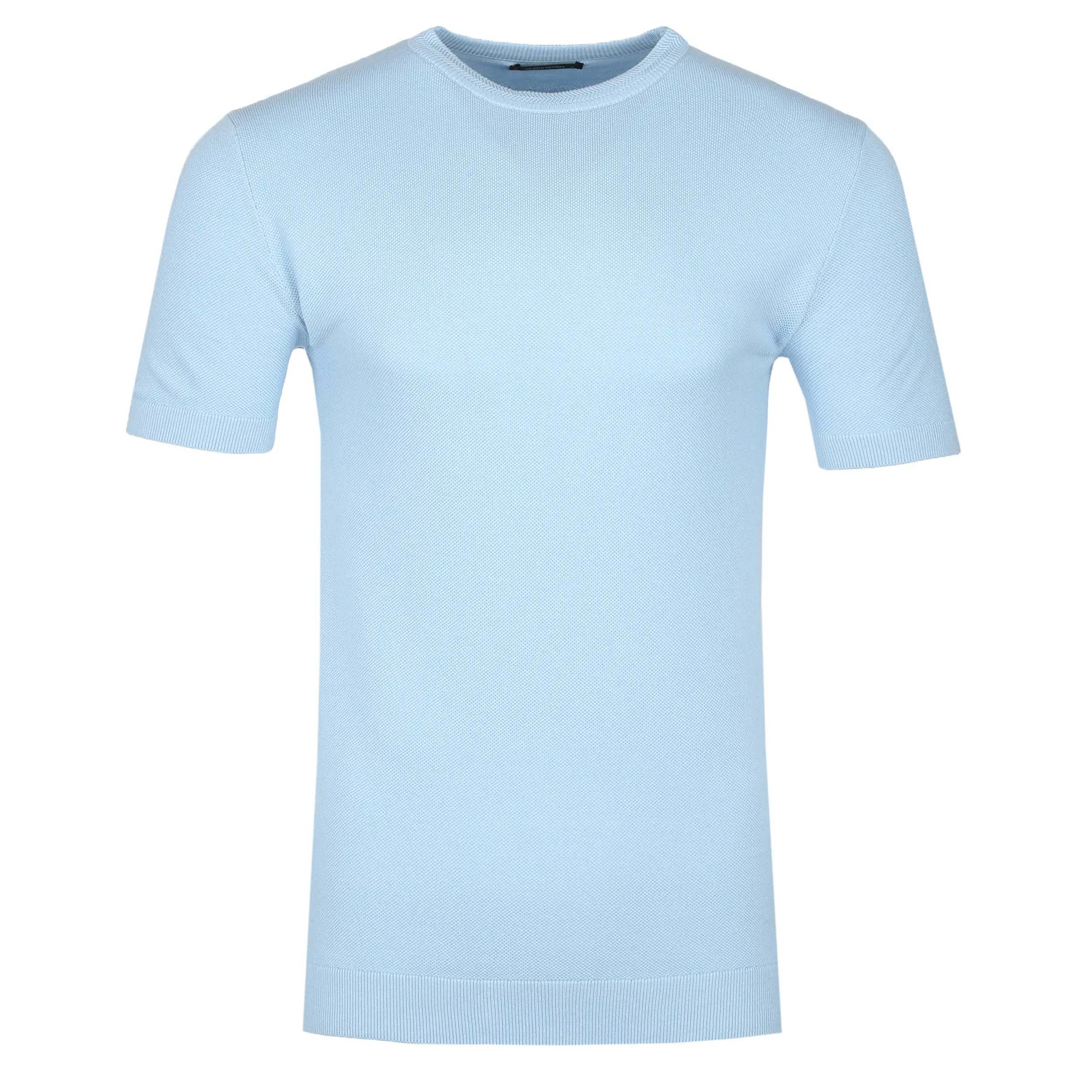 Remus Uomo Knitted T Shirt in Sky Blue