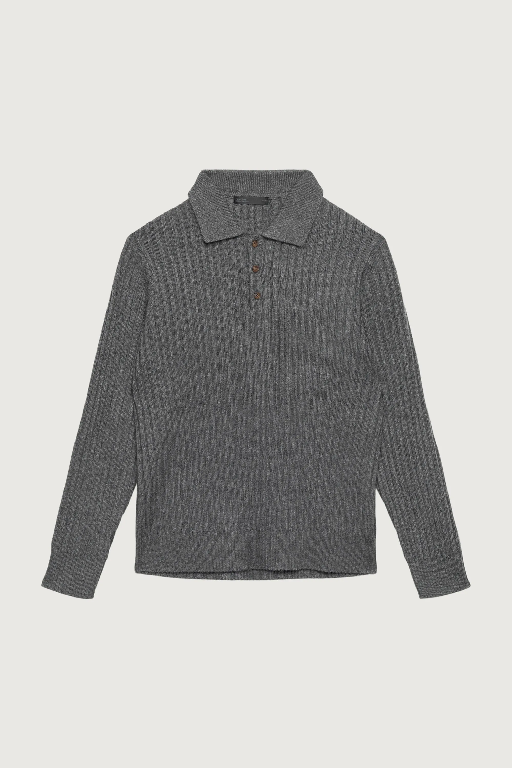 RIBBED POLO SWEATER