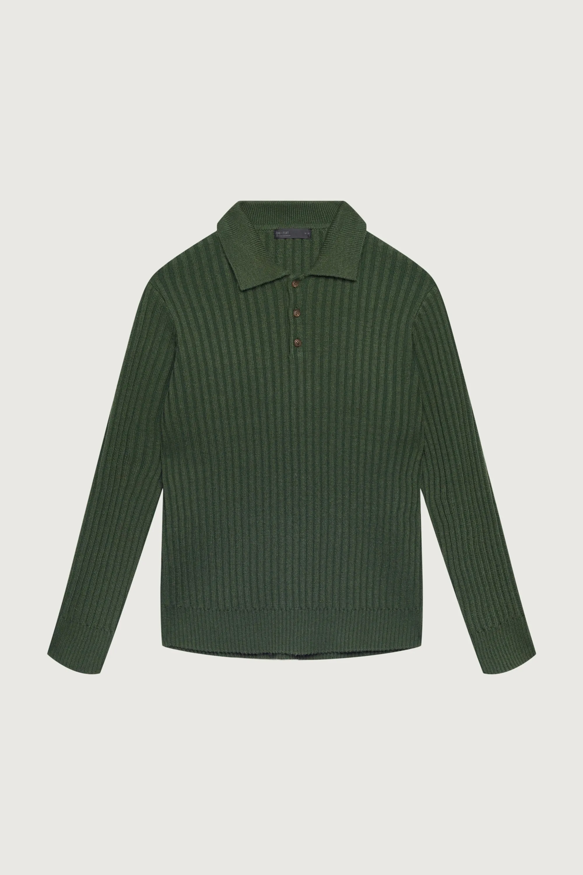 RIBBED POLO SWEATER