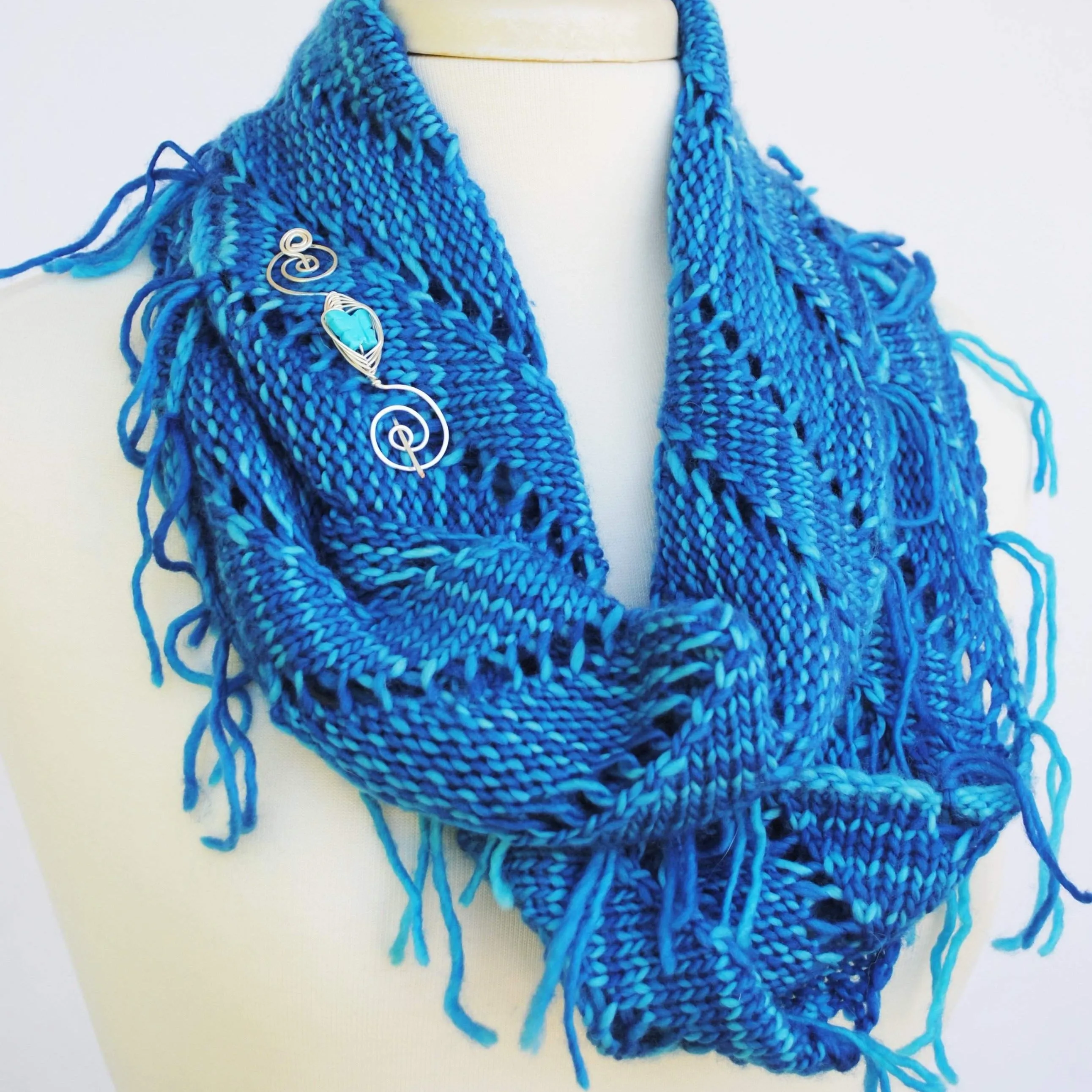 Rip Tied Knit Infinity Scarf PDF Pattern Download