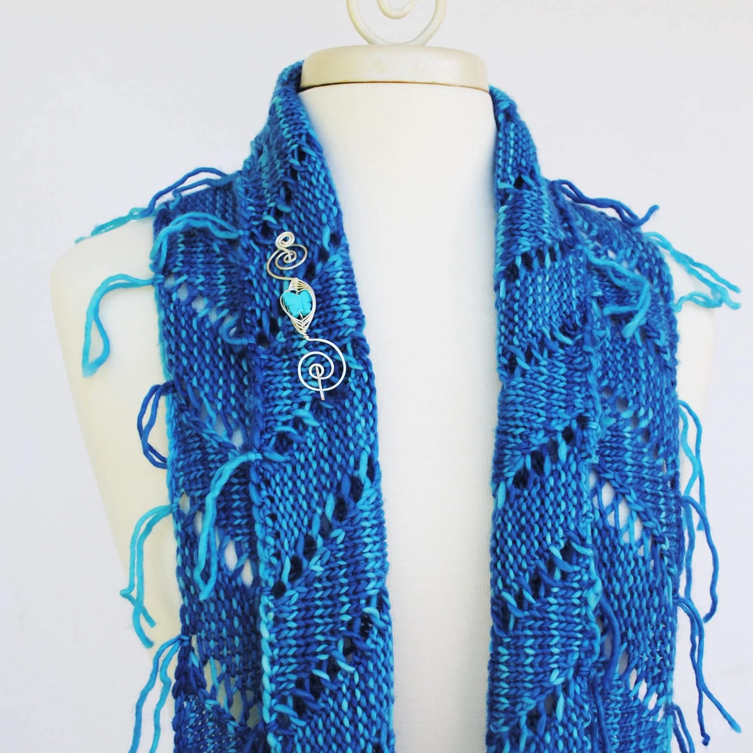 Rip Tied Knit Infinity Scarf PDF Pattern Download