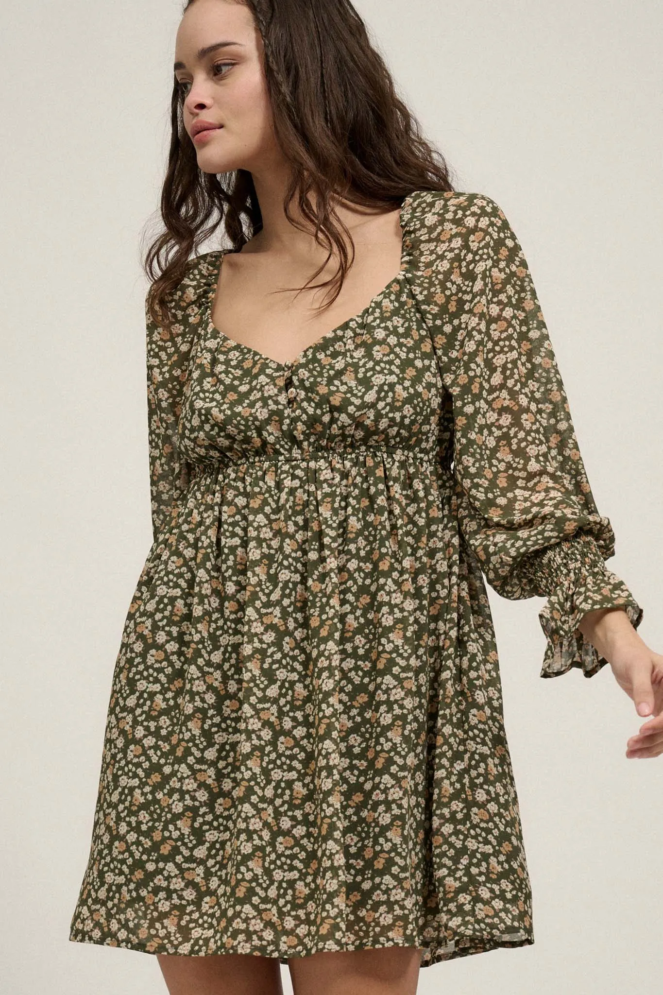 Room to Bloom Floral Babydoll Peasant Dress