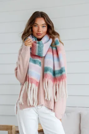 Rosa Fluffy Scarf - Striped