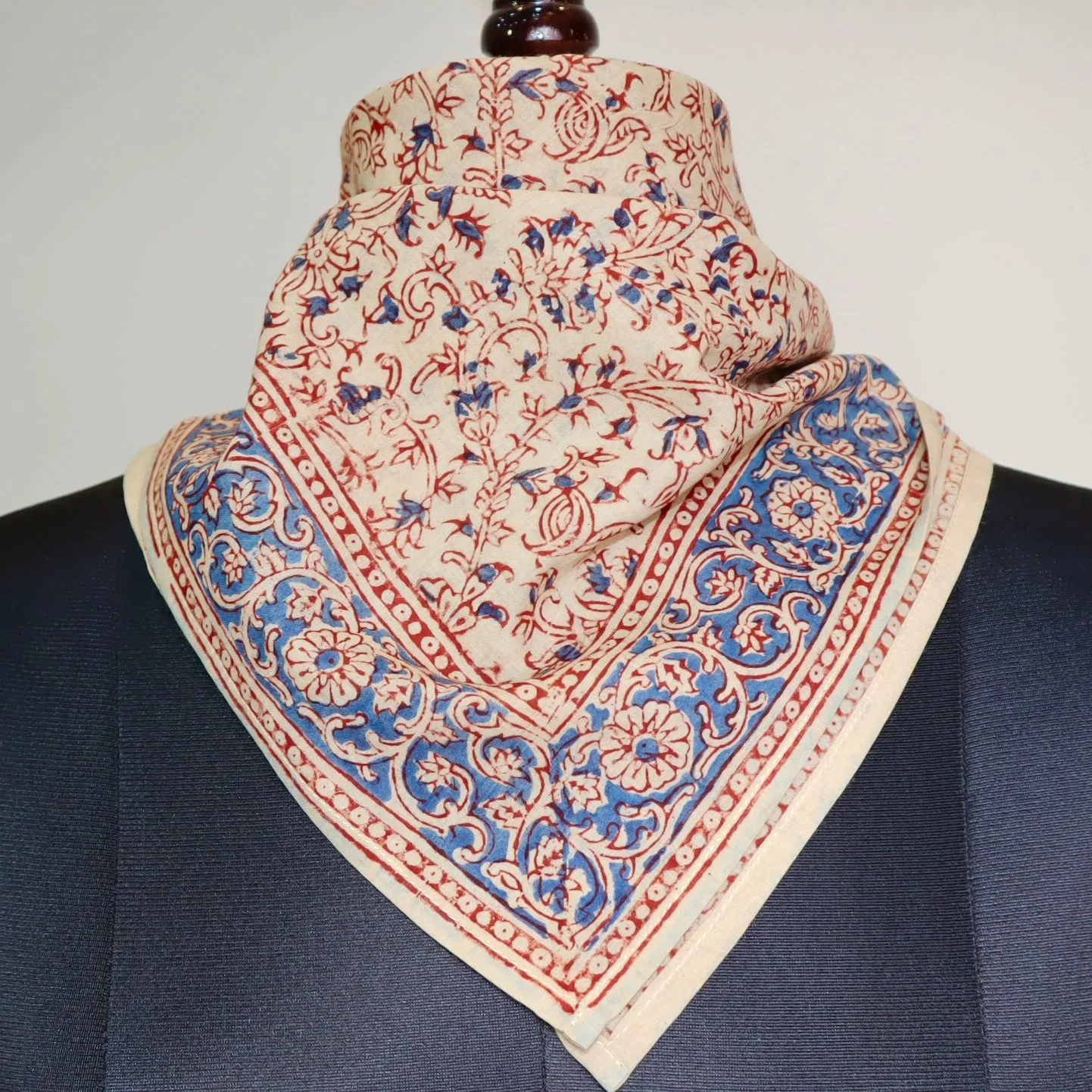 Rosewood Blossom - Kalamkari Cotton Bandana (KK1417)