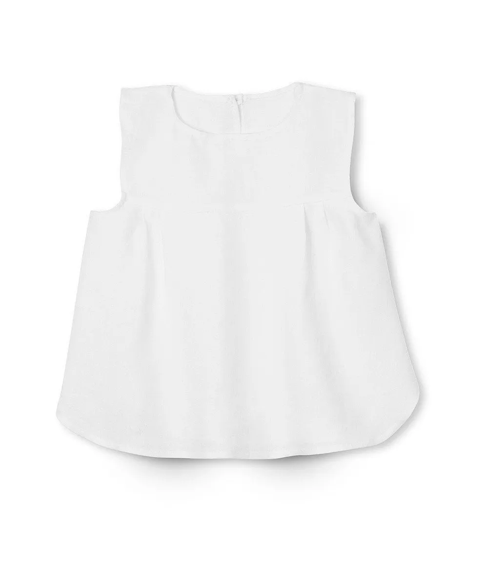 SAMPLE SALE<br>White Linen Top<br>Size 4