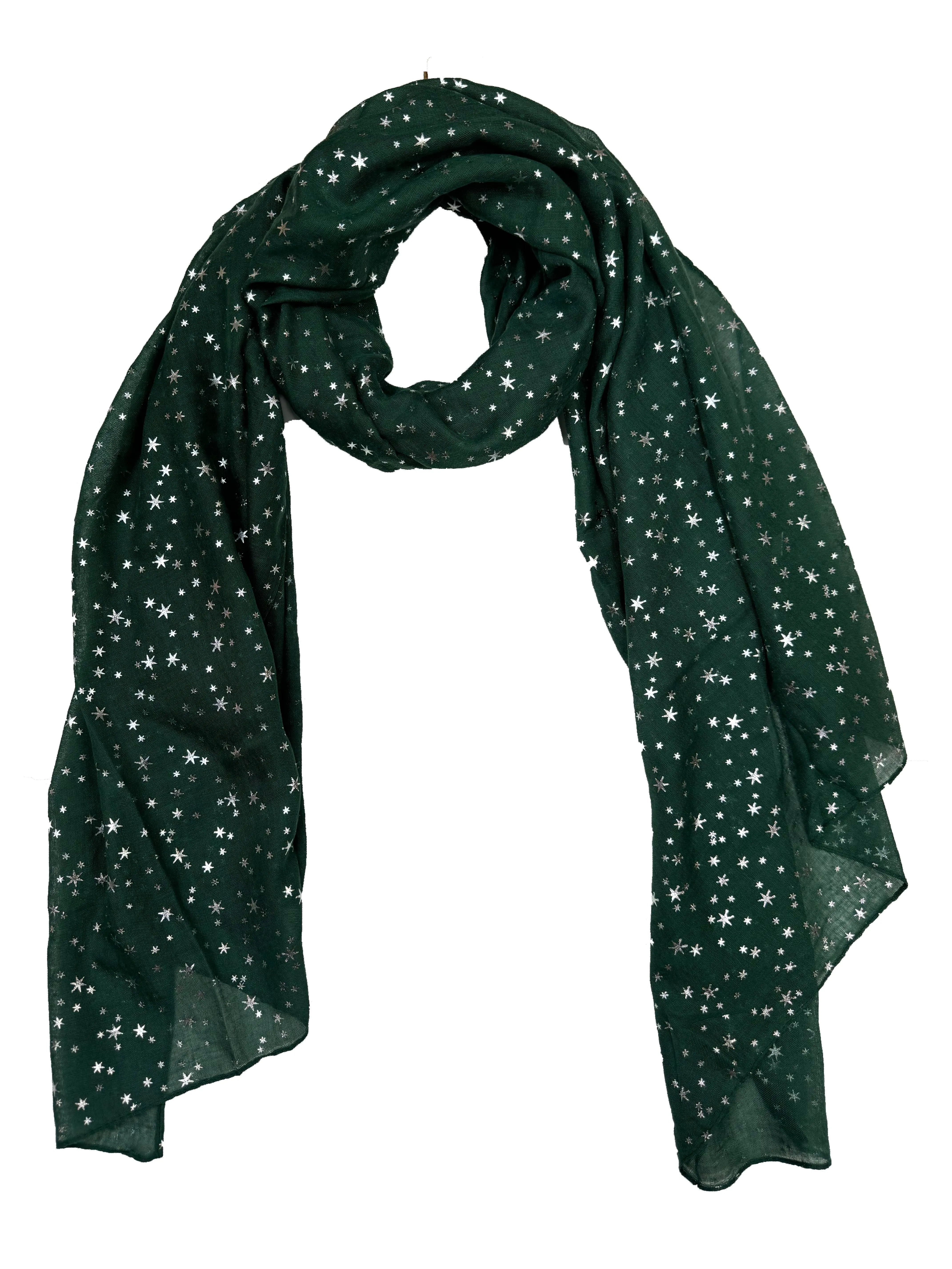 Scarf with Silver Foil Stars