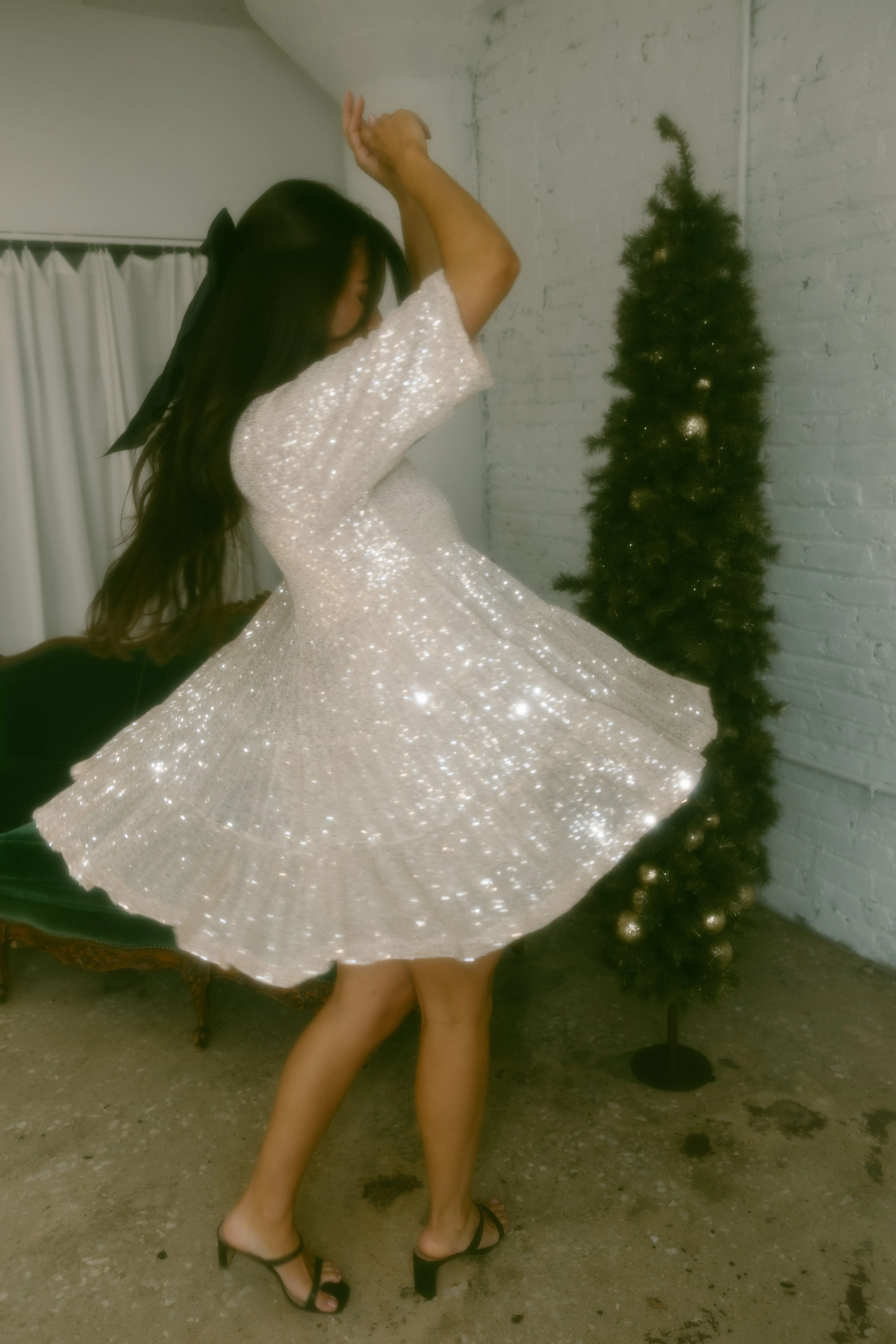 Sequin Babydoll Dress