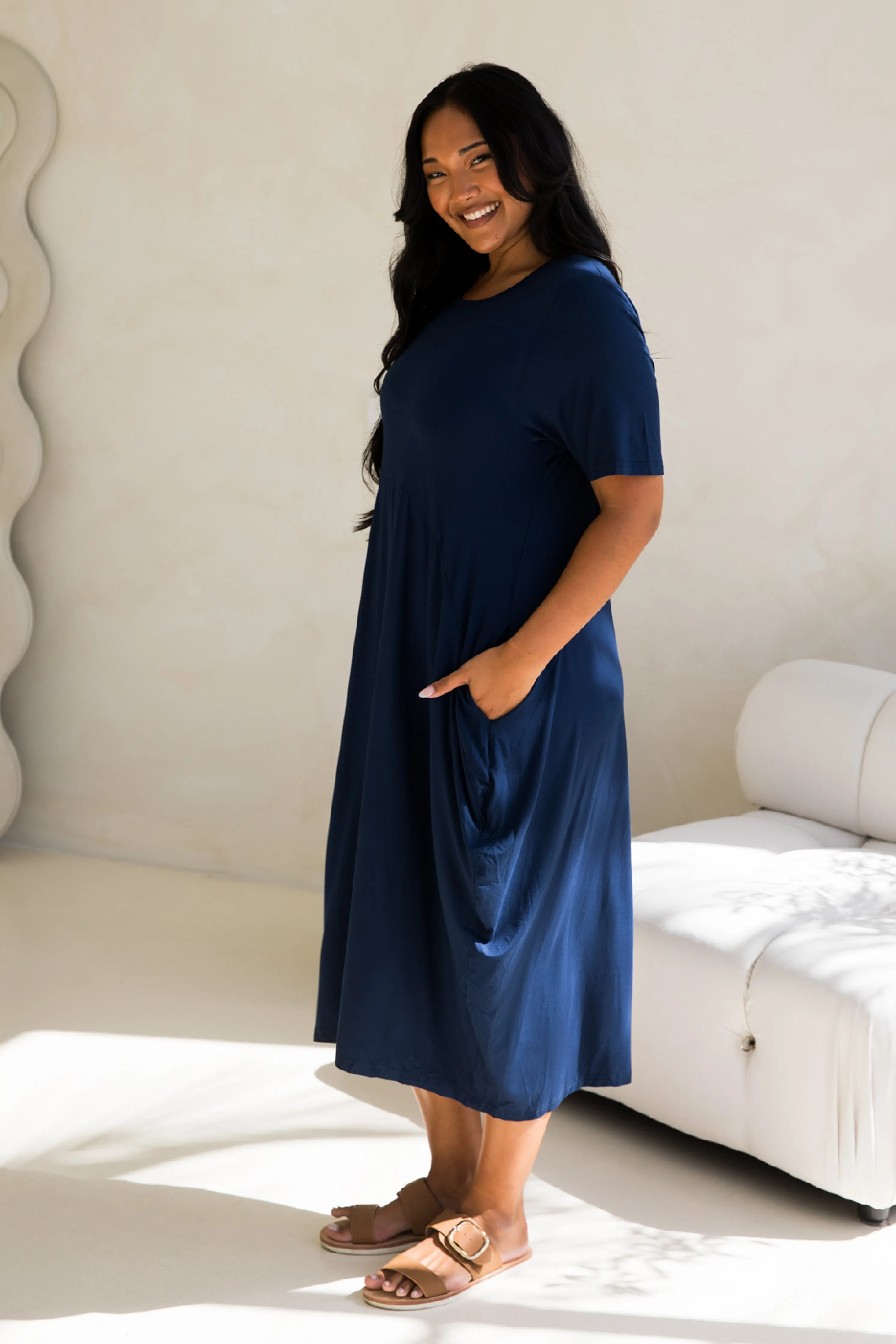 Short Sleeve Soho Dress | Navy