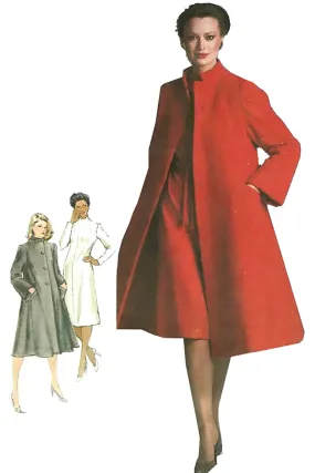 Simplicity 9712 Pauline Trigere 1980 Coat And Dress Pattern