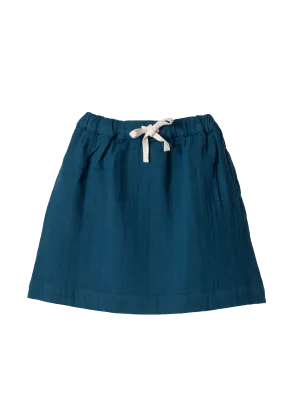 Skirt Play of Colors Petrol-blue organic muslin