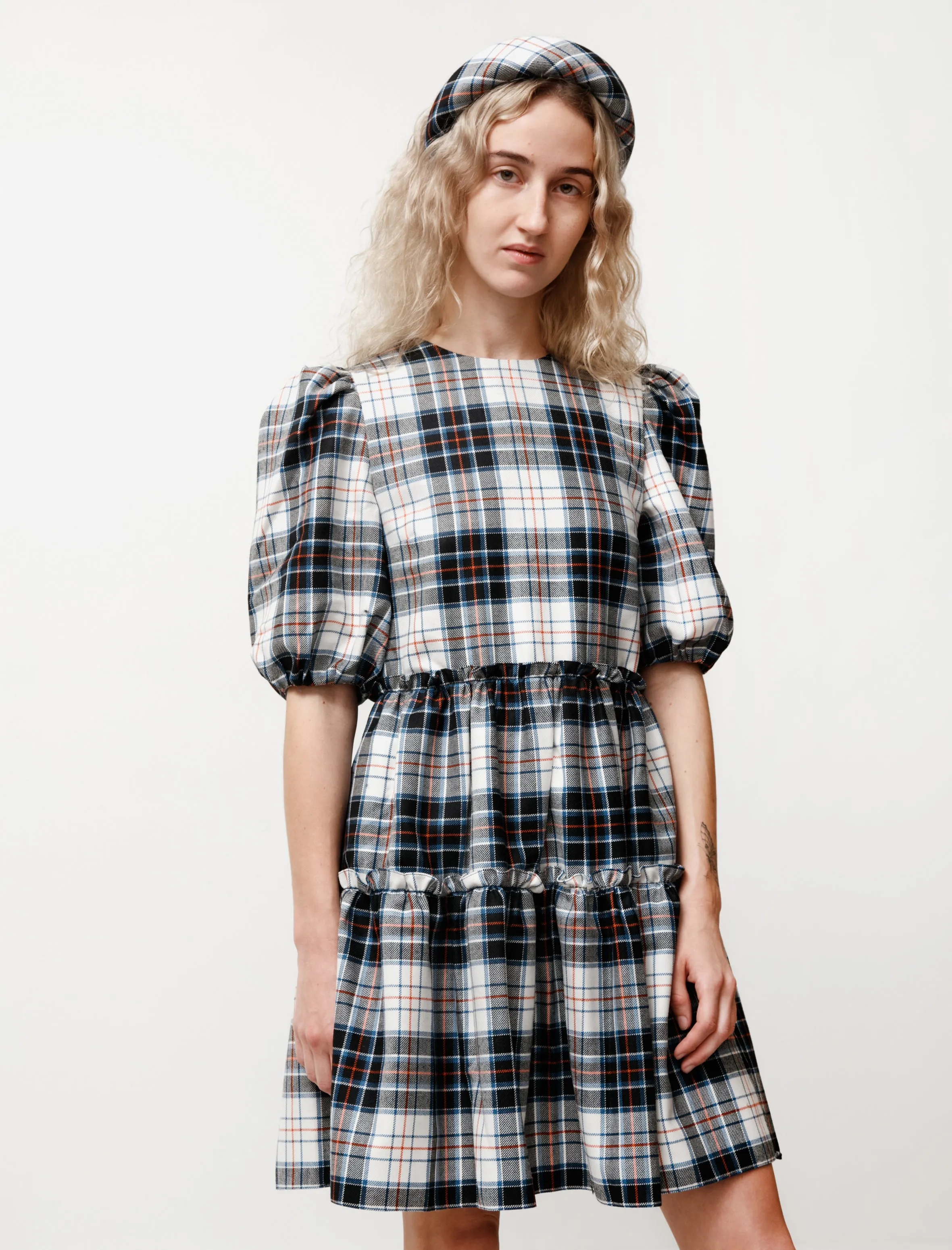 Smith Plaid Dress Cream/Multi