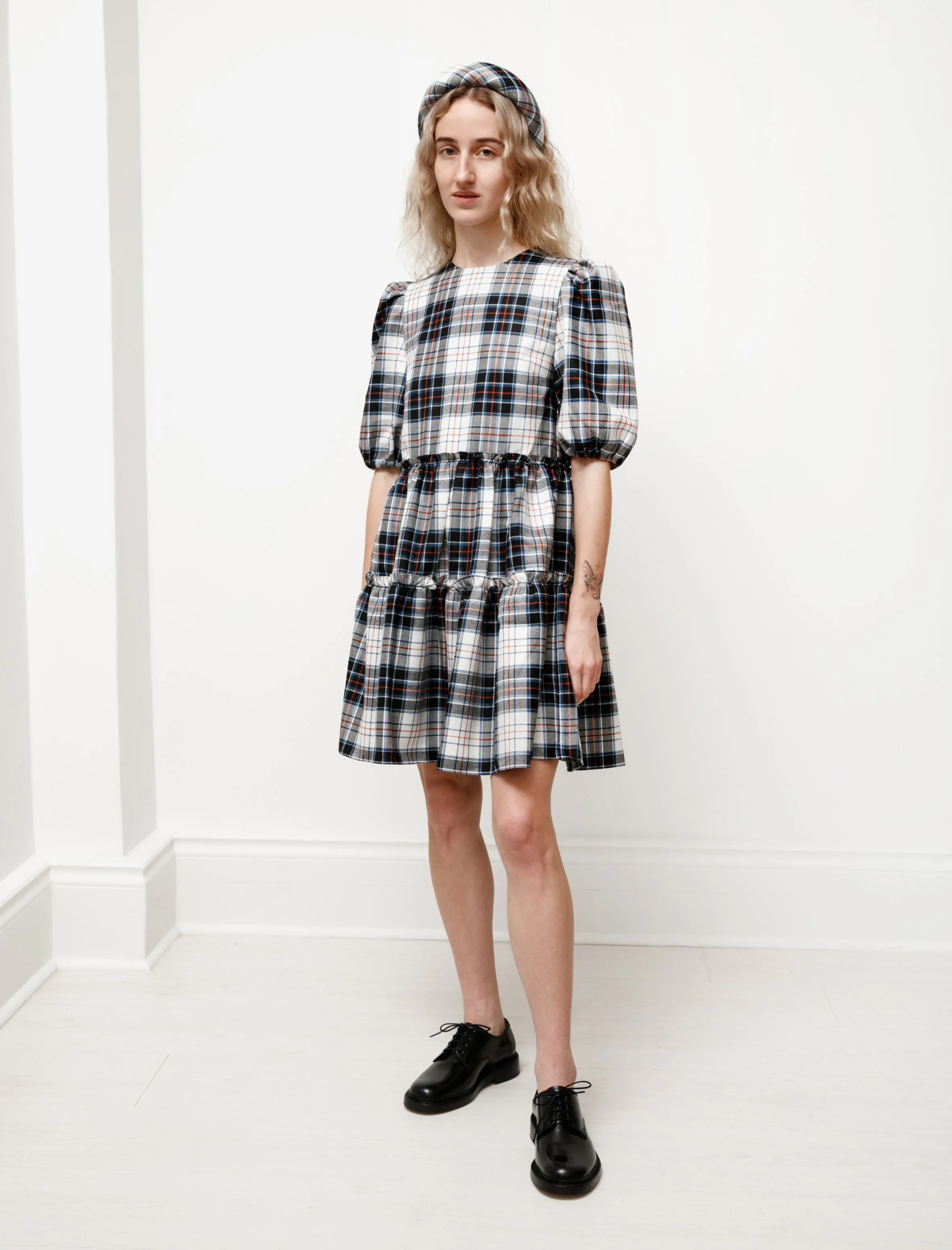 Smith Plaid Dress Cream/Multi