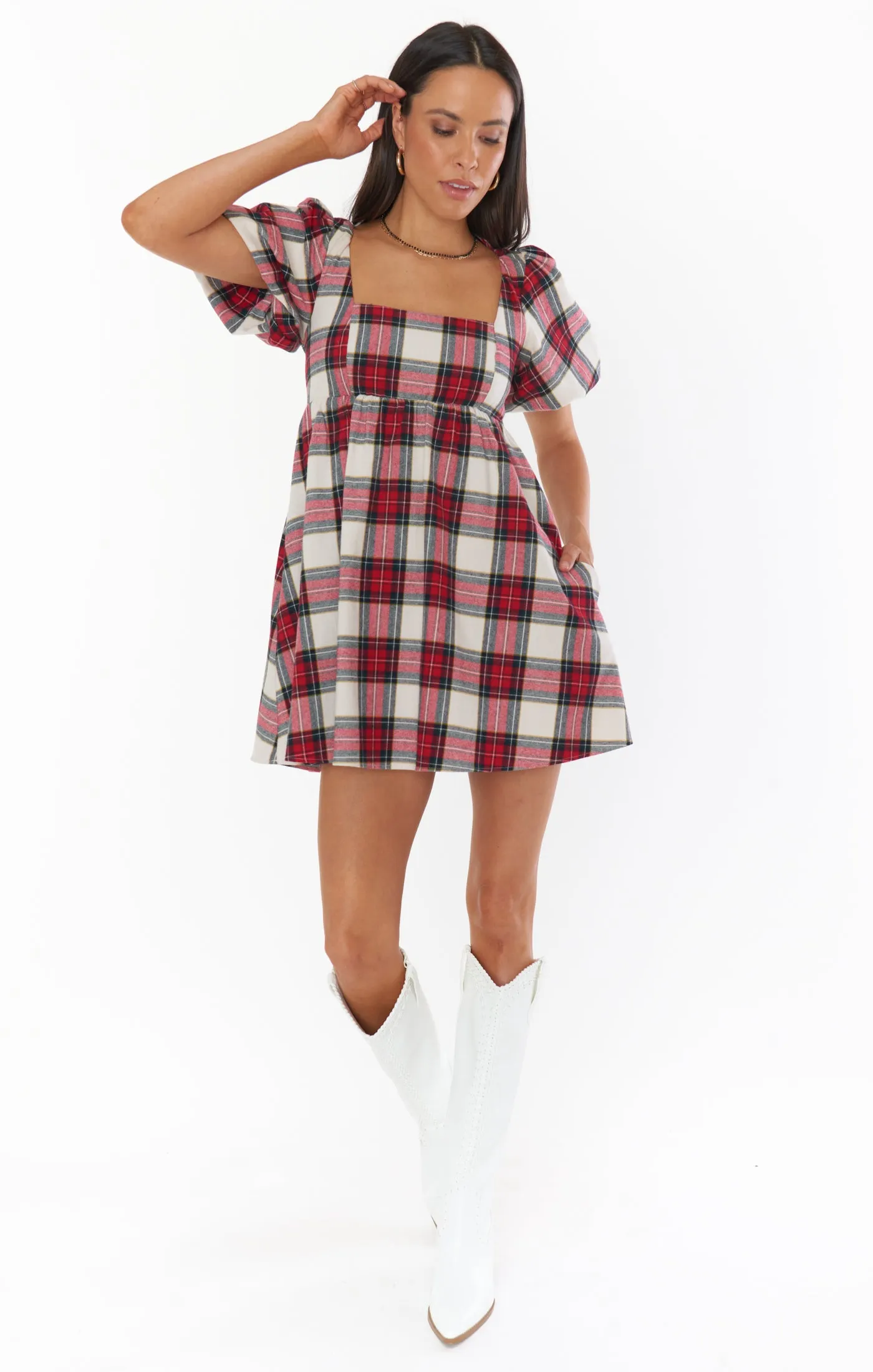 Smitten Babydoll Dress ~ Winter Plaid