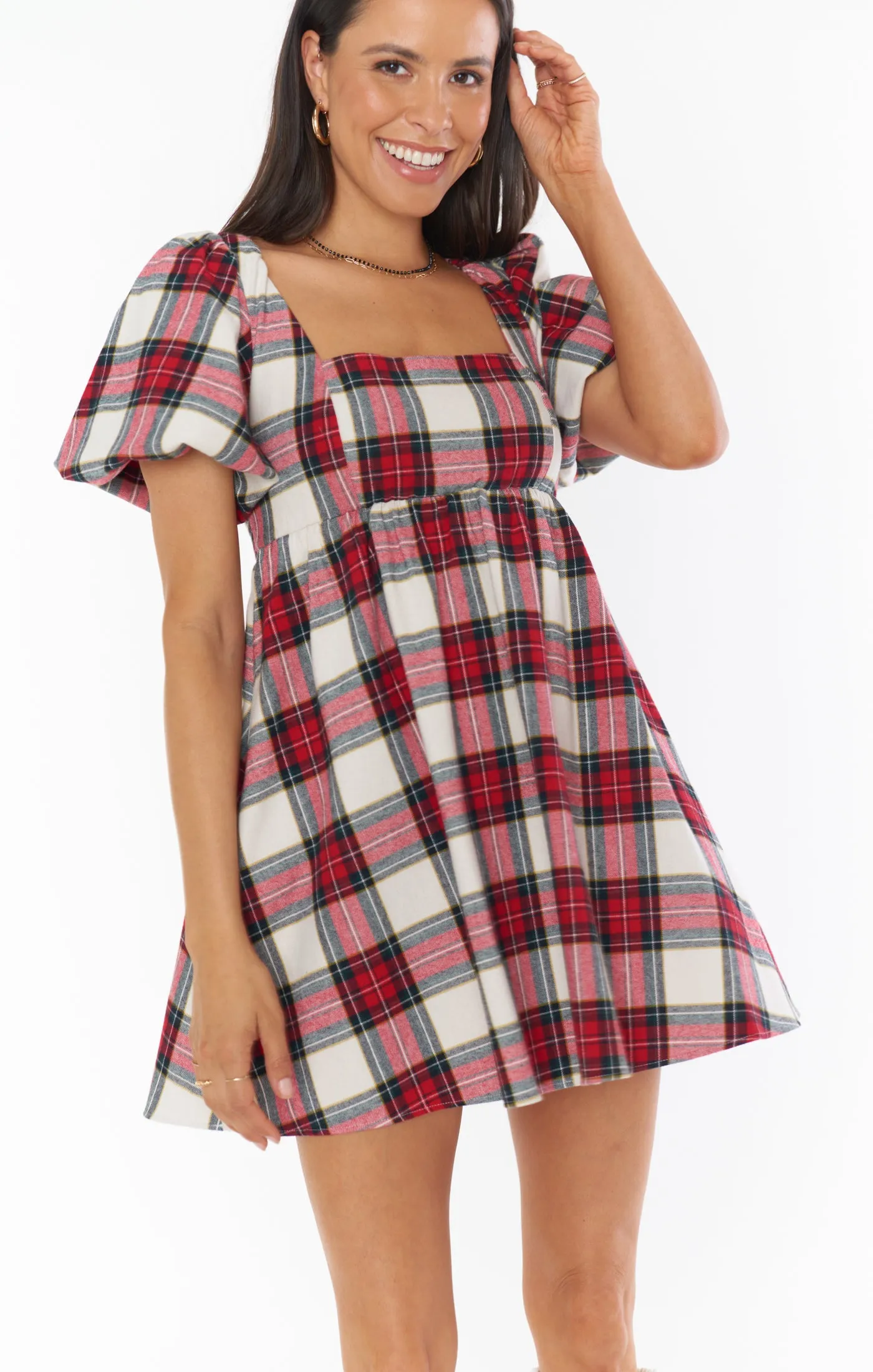 Smitten Babydoll Dress ~ Winter Plaid