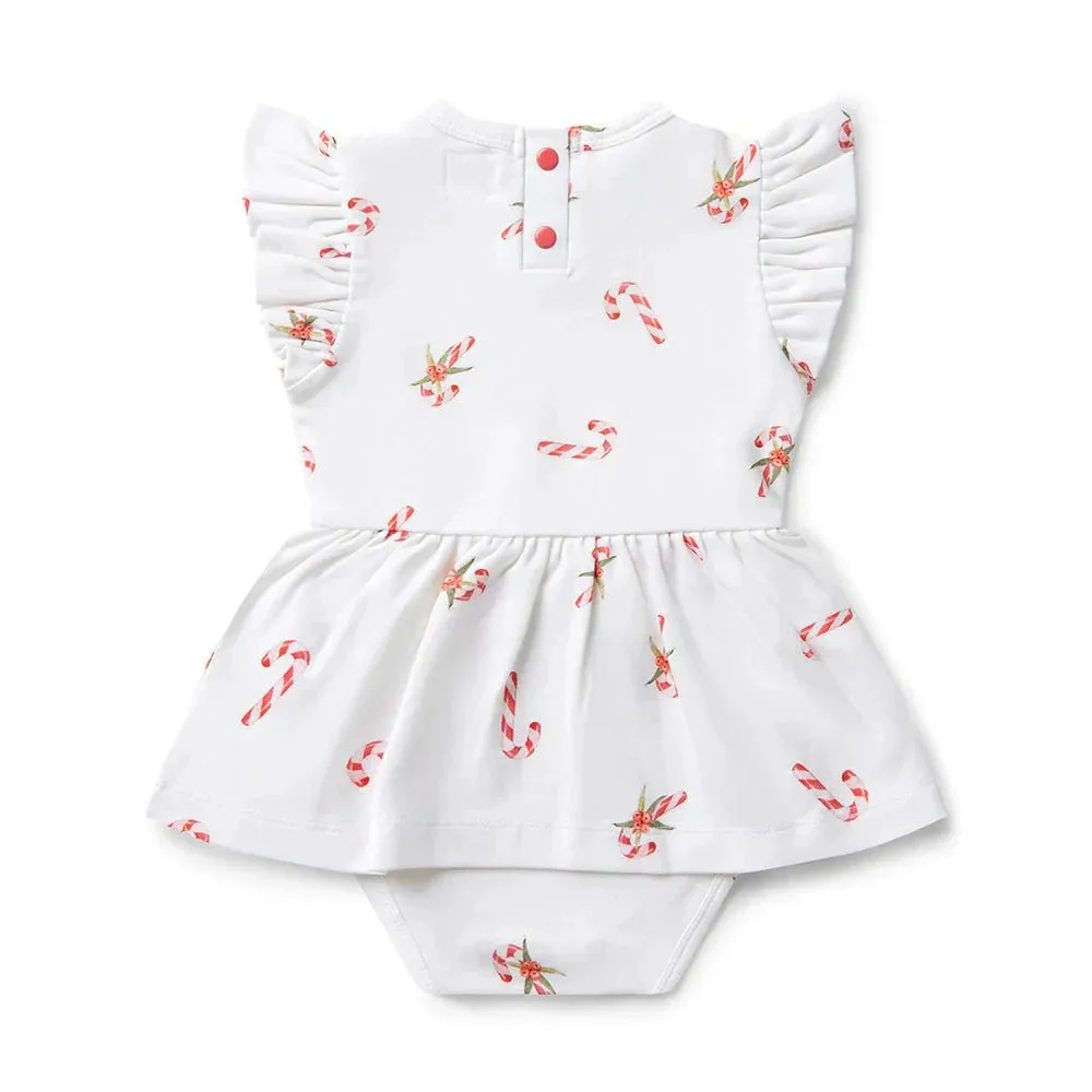 Snuggle Hunny SS Dress w/ Frill - Candy Cane