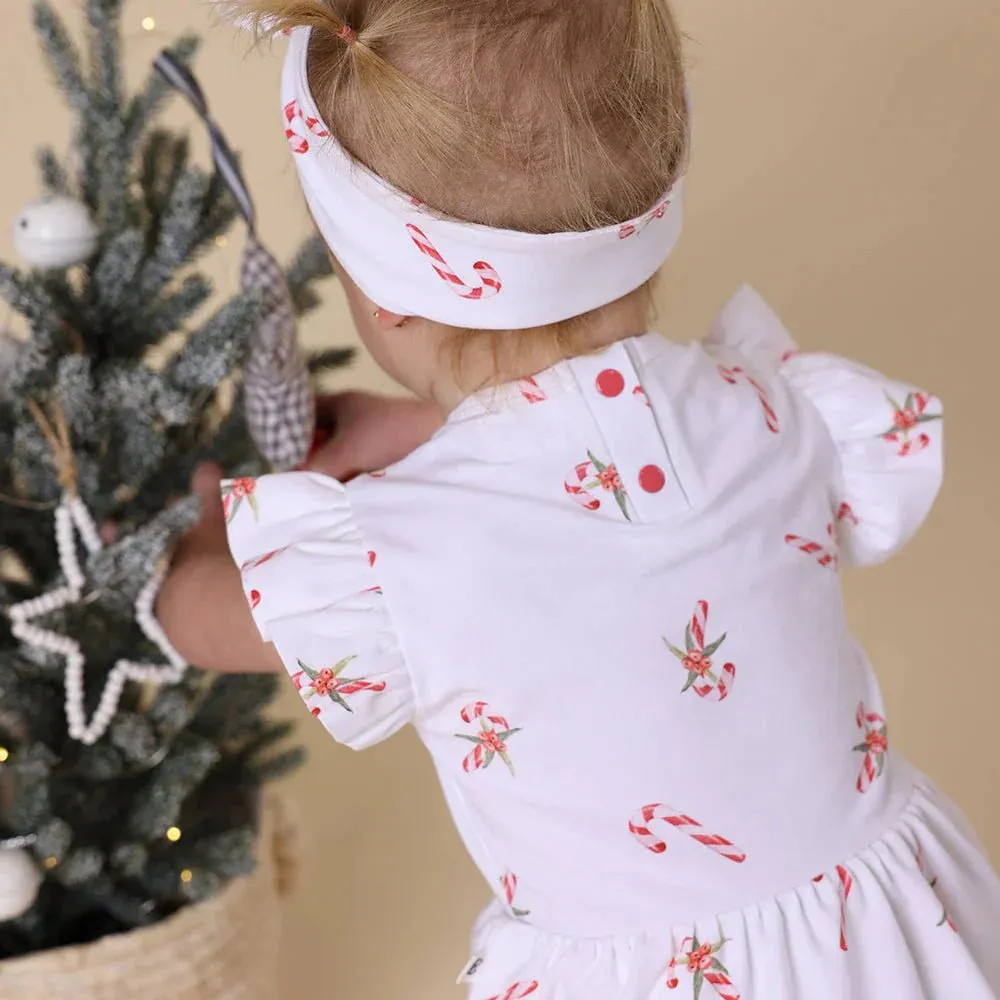 Snuggle Hunny SS Dress w/ Frill - Candy Cane