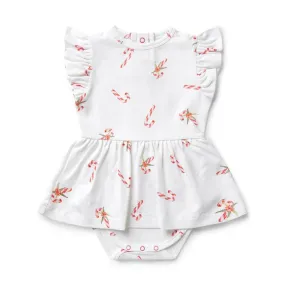 Snuggle Hunny SS Dress w/ Frill - Candy Cane