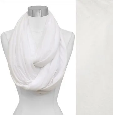 Solid Color Soft Touch Loop/Infinity Scarf in White