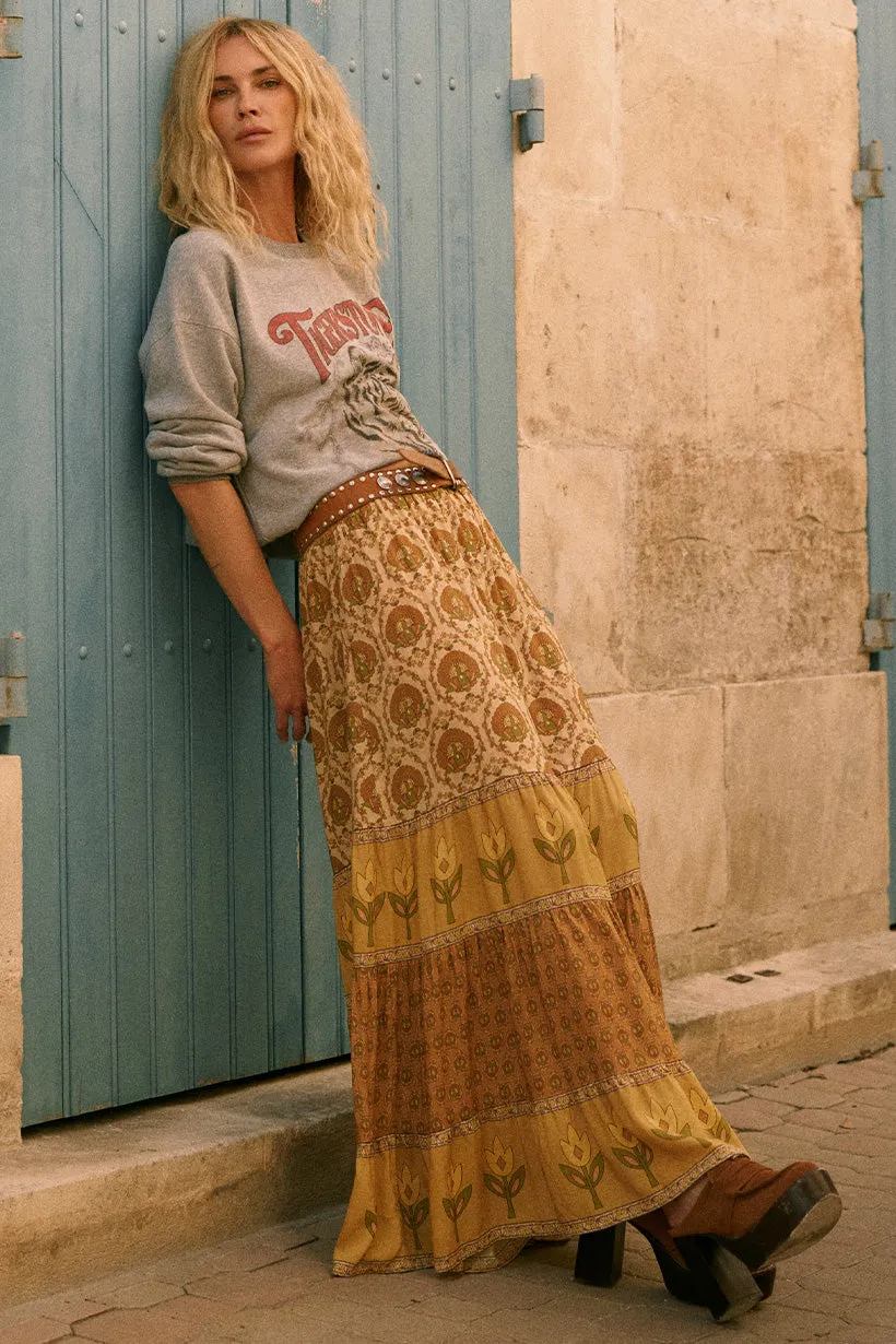 Spell Chateau Maxi Skirt - Champagne