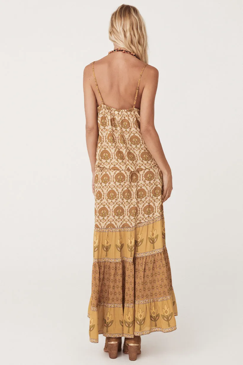 Spell Chateau Maxi Skirt - Champagne