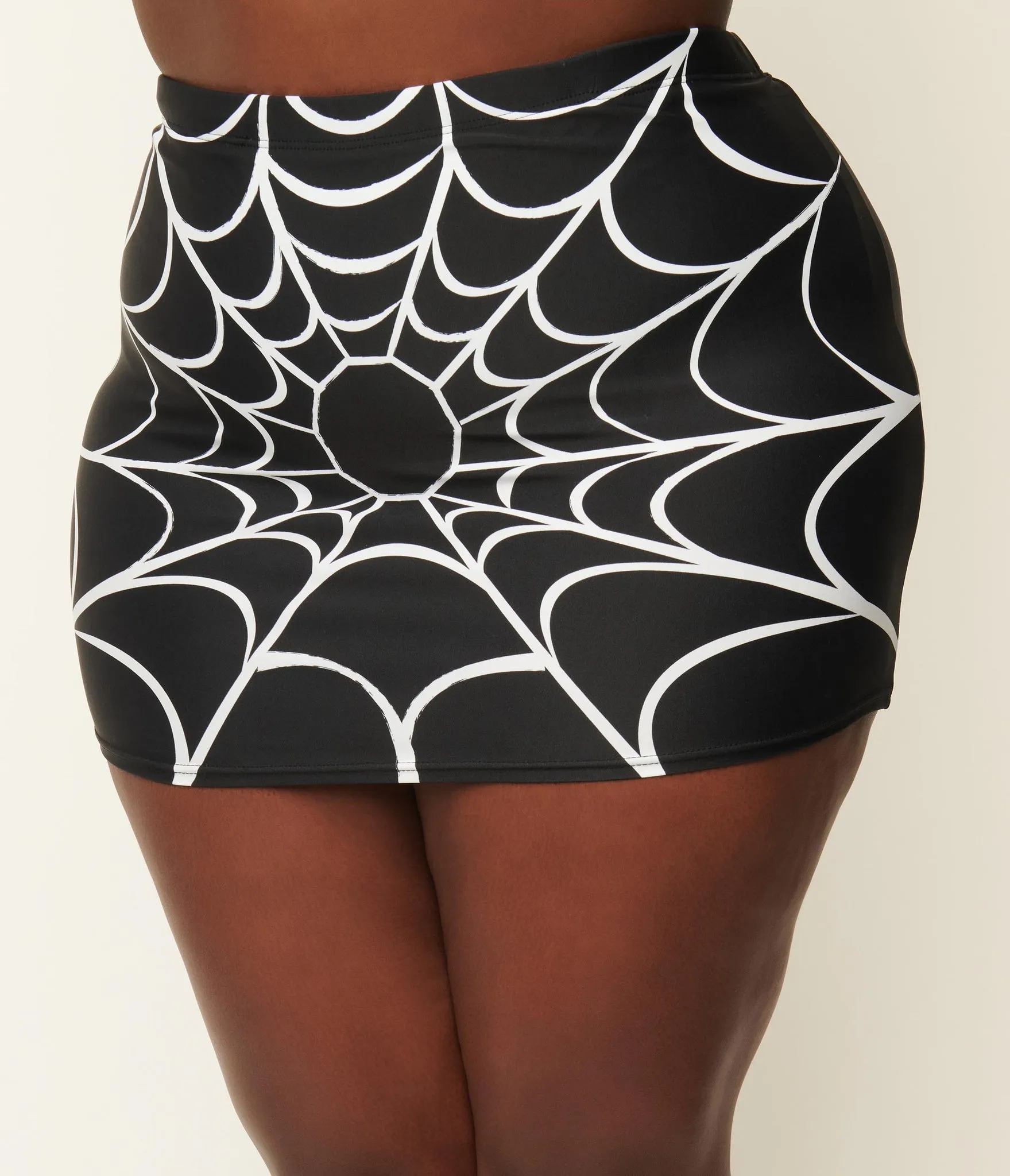 Spiderweb Print Swim Skirt by Unique Vintage