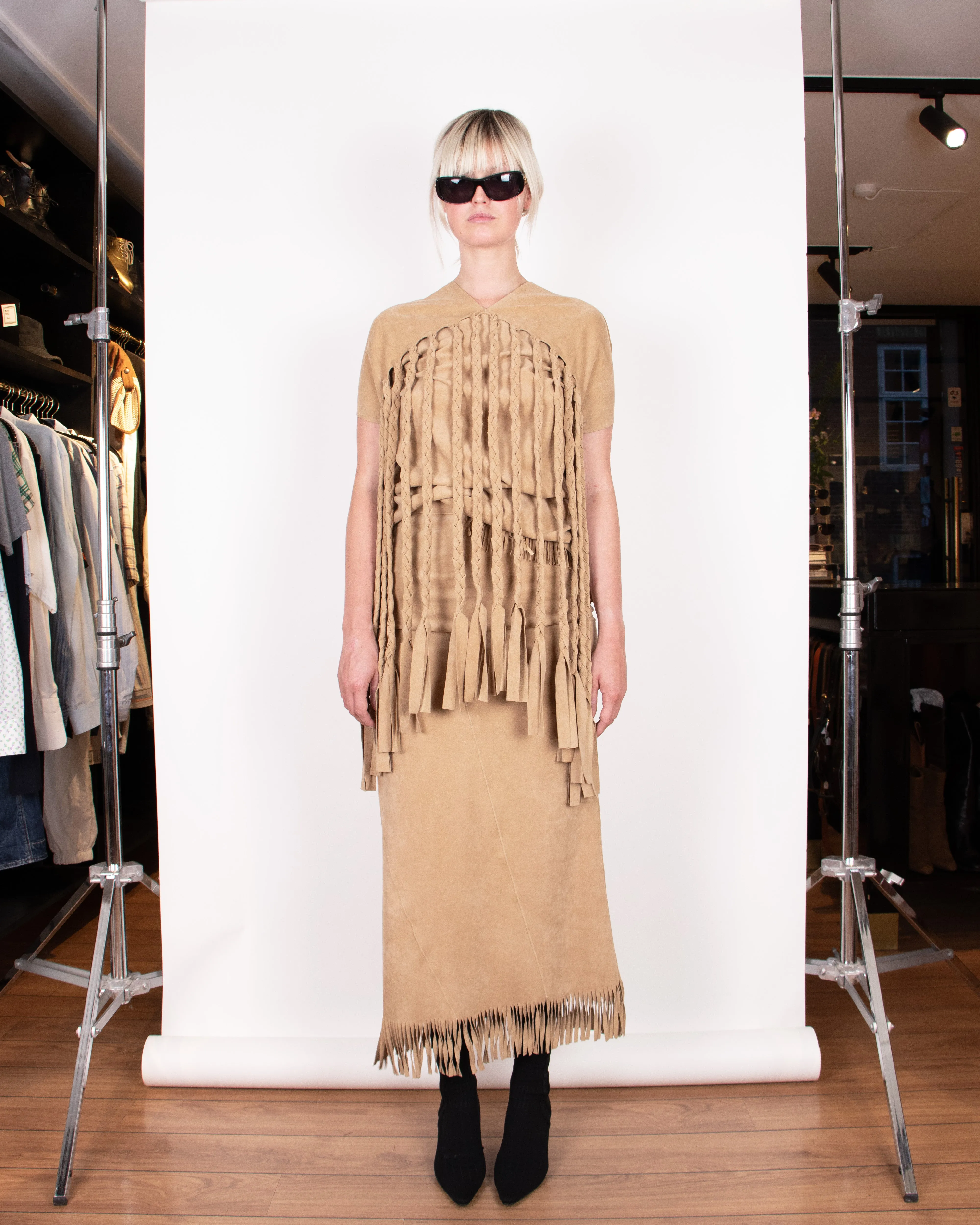 S/S 2014 Junya Watanabe for Comme des Garçons Ultrasuede Two-piece with Tassels S