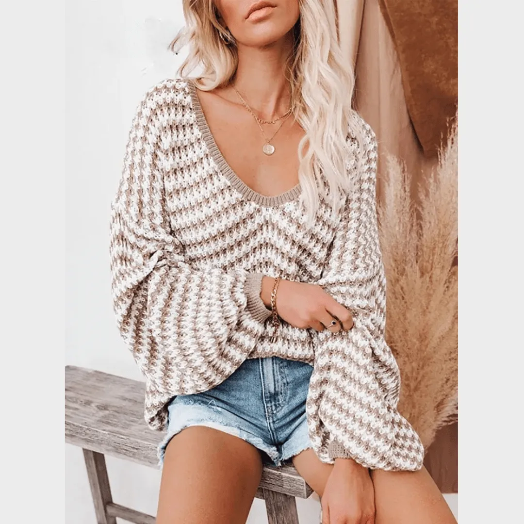 Striped Knit Boho Sweater