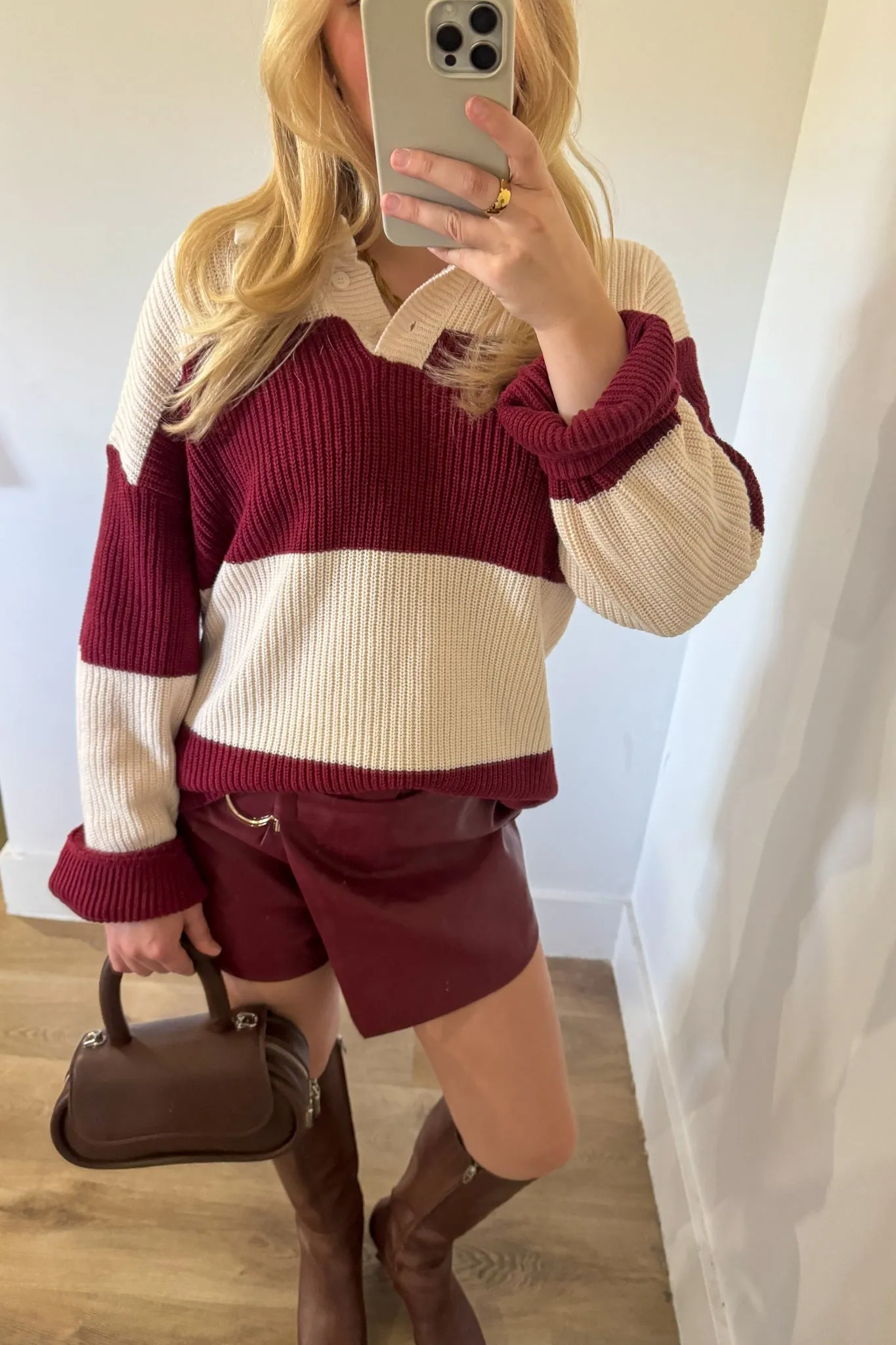 Striped Polo Sweater