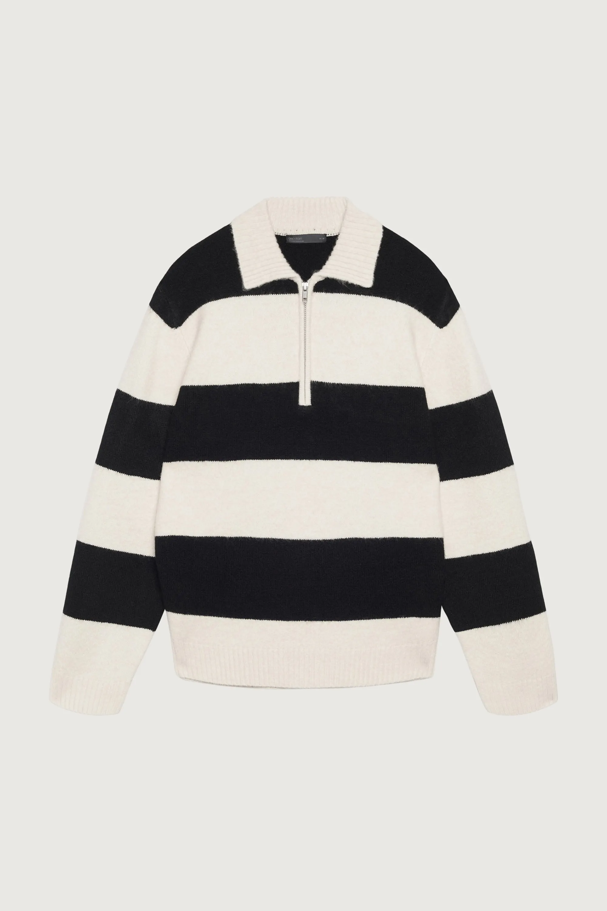 STRIPED RUGBY POLO SWEATER