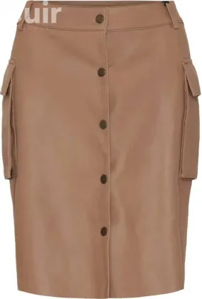 Stylish Denim Brown Leather Skirt | Premium Quality & Comfort