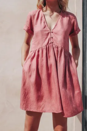 SUNCHASER Dress - dark blush linen