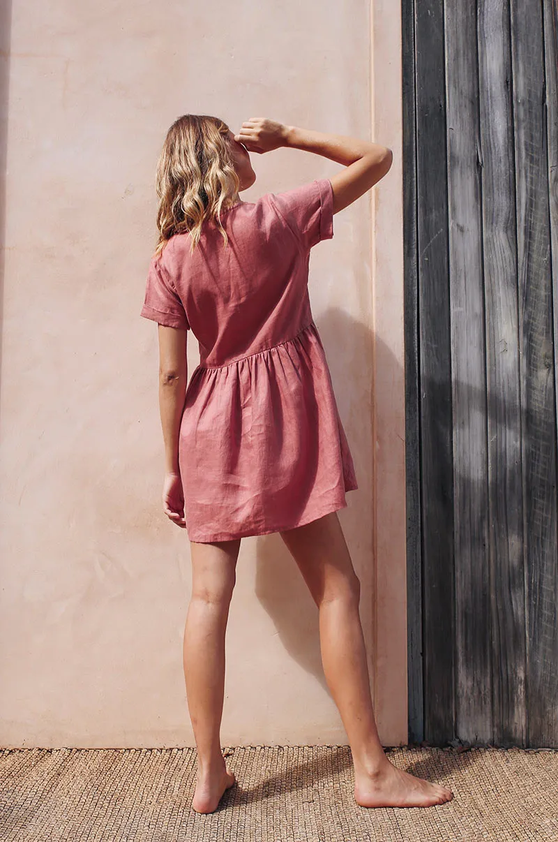 SUNCHASER Dress - dark blush linen