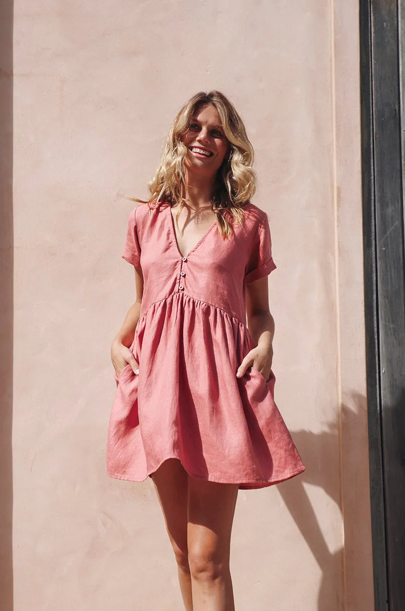 SUNCHASER Dress - dark blush linen