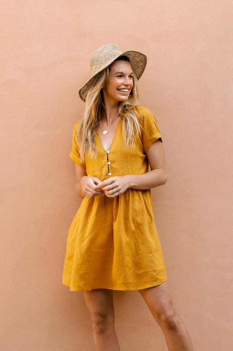 SUNCHASER Dress - turmeric linen