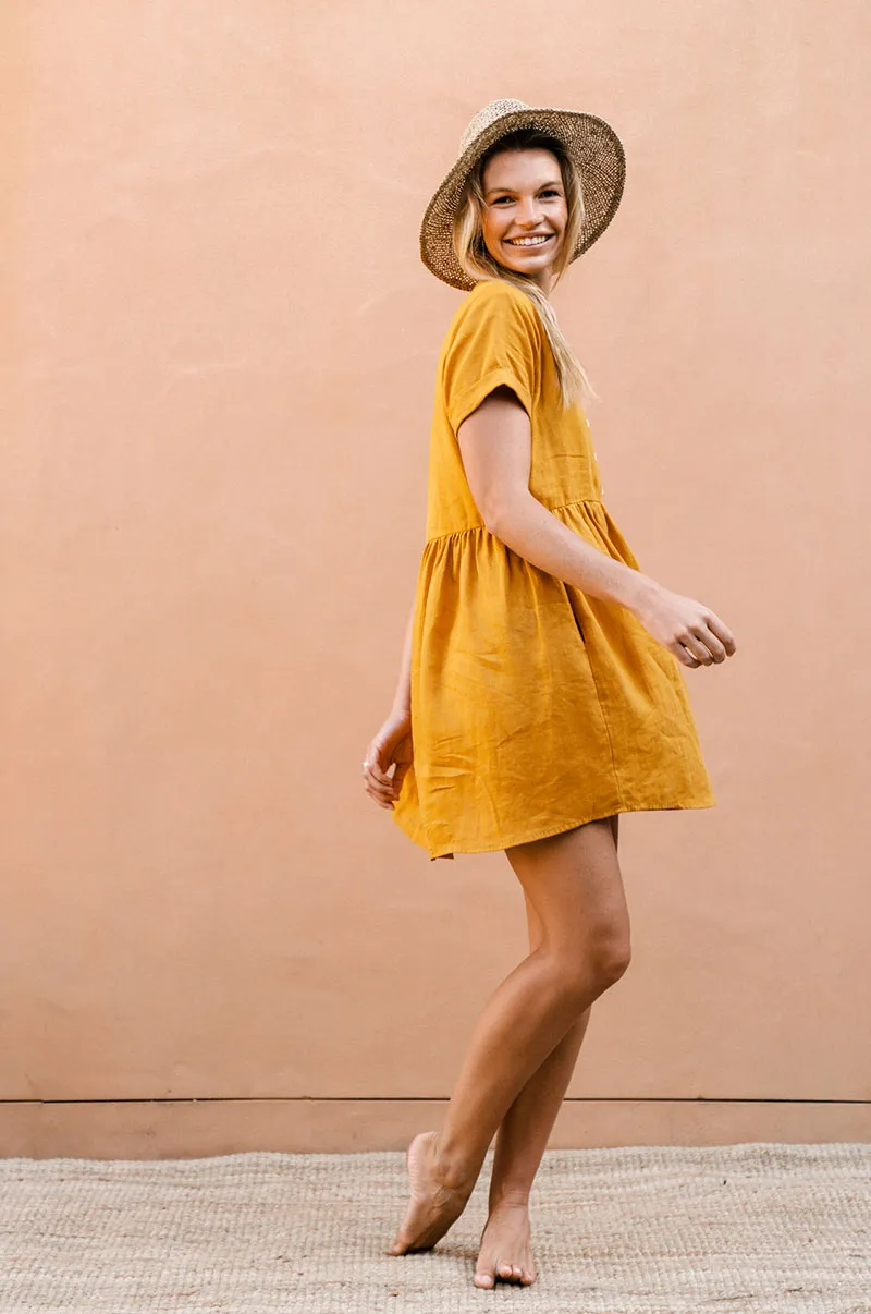 SUNCHASER Dress - turmeric linen