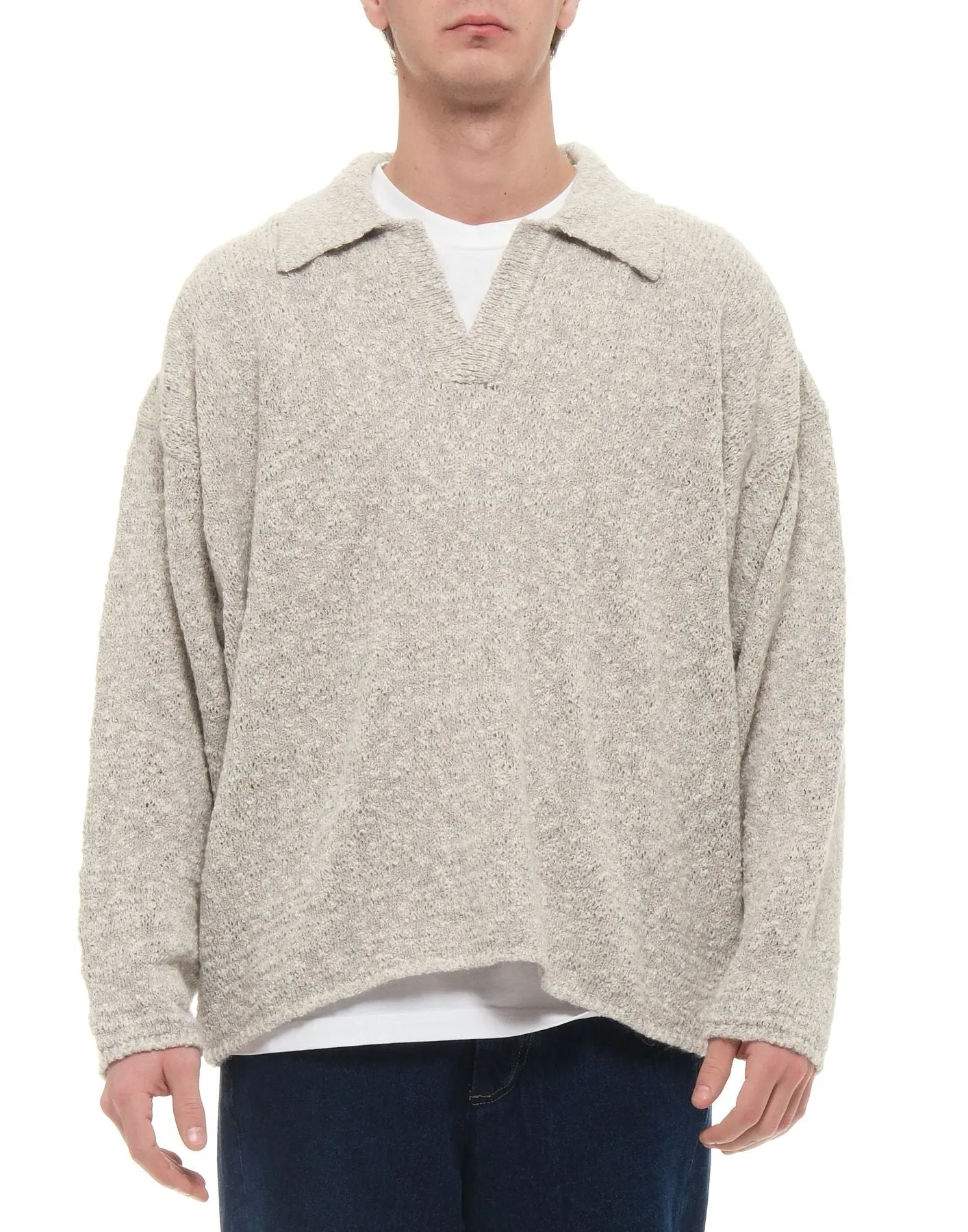 Sweater man 12DP90520000304 INDISA LIGHT GREY PAURA