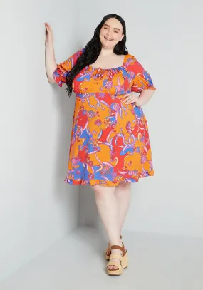 Taking a Tropical Twirl Babydoll Dress