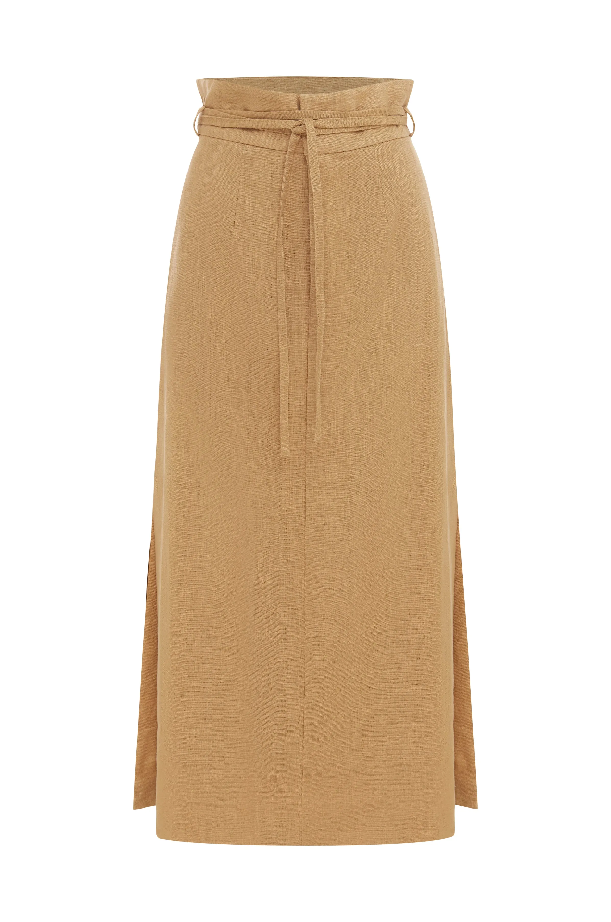 Tassle Tie Midi Skirt - Coffee