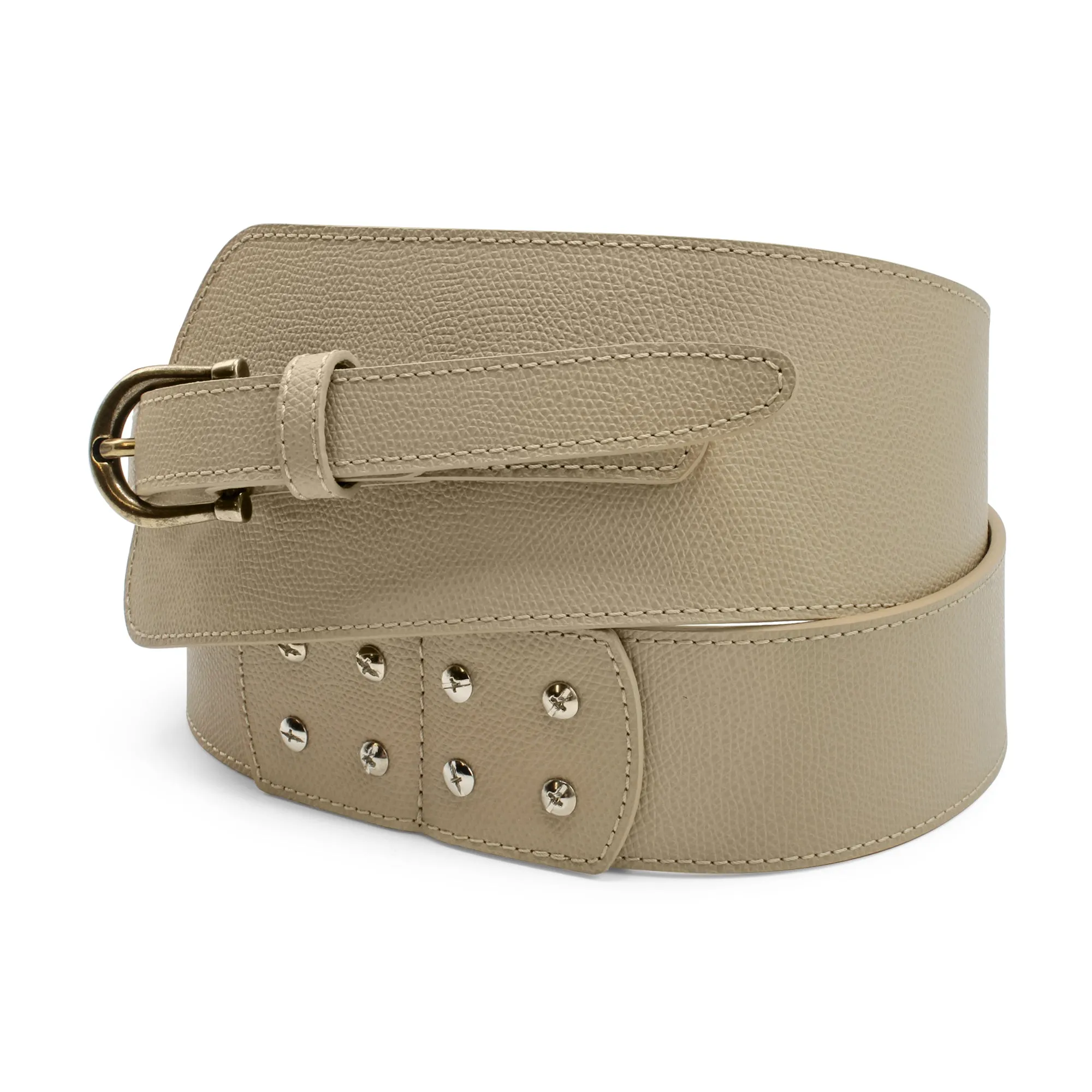 Taupe Fonda Wide Asymmetric Belt