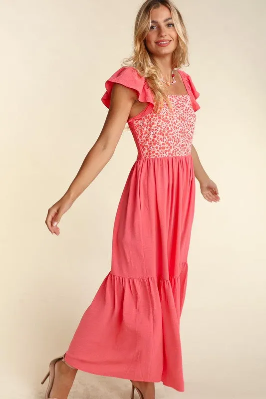 The Avery Embroidery Dot Woven Maxi Dress