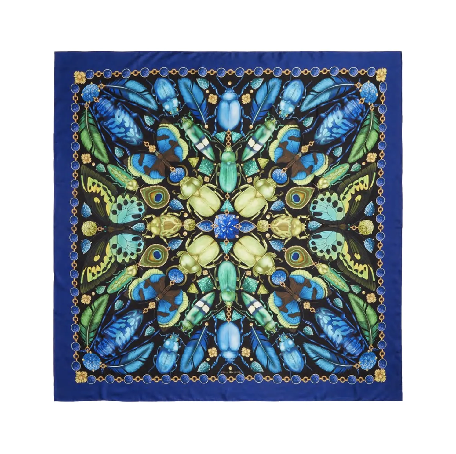 The Beetle & Jewel Silk Scarf | 65x65cm