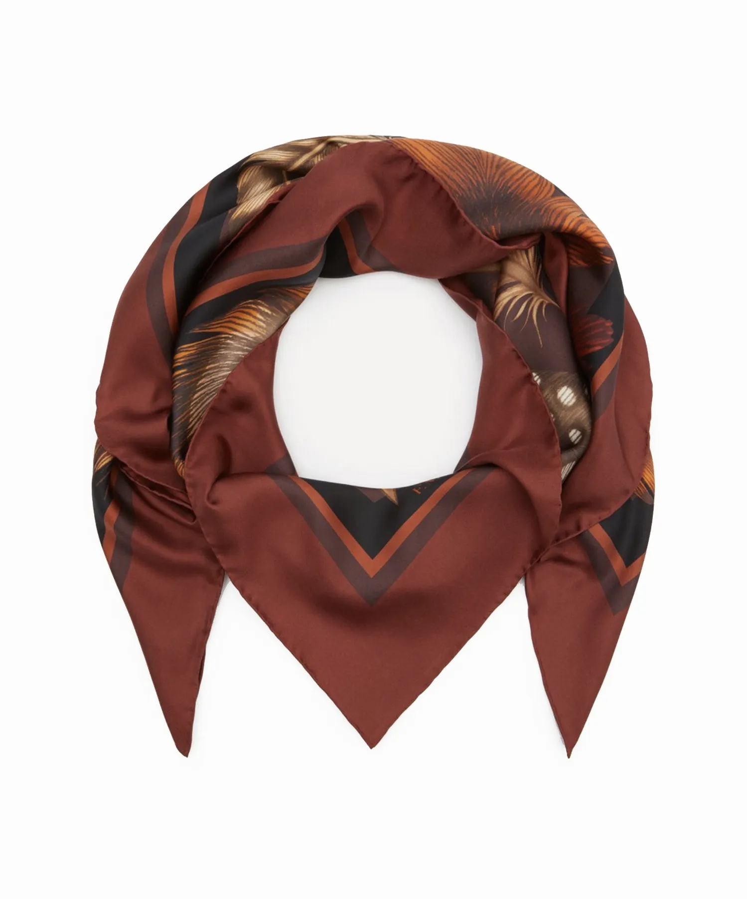 The British Feather Silk Scarf | 130x130cm